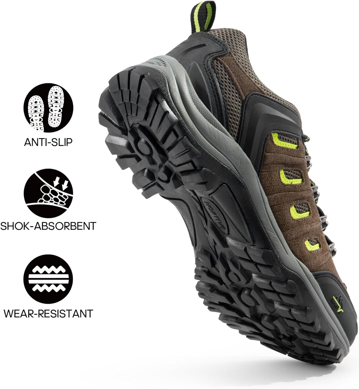 Men'S Waterproof Hiking Shoes Leather Low-Top Hiking Shoes for Outdoor Trailing Trekking Camping Walking