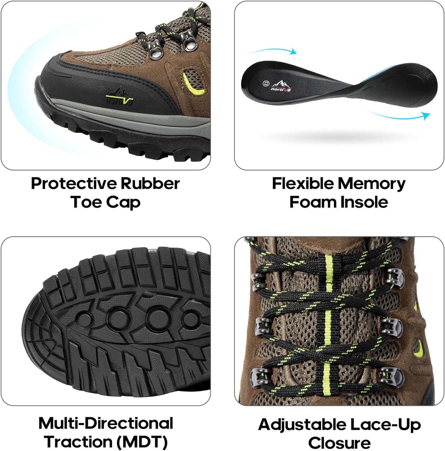 Men'S Waterproof Hiking Shoes Leather Low-Top Hiking Shoes for Outdoor Trailing Trekking Camping Walking